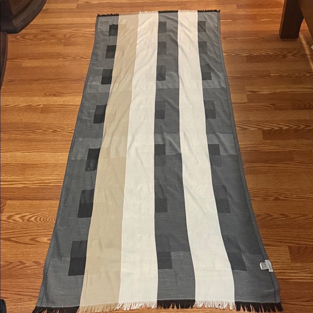 Charming Charlie Striped Gray and Cream Wrap